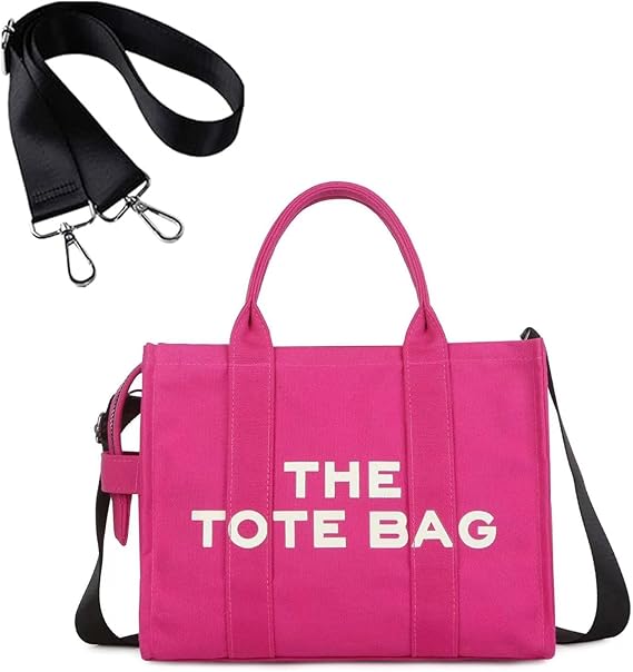 A MCSWSEE Bolsos de Mujer, Bolso de Lona con Cremallera Multibolsillos, Totes para Mujer con Puede Hombro/Crossbody, Bolsas de Lona para Mujer Bolso de Mano con Cierre para Escuela, Viajes.