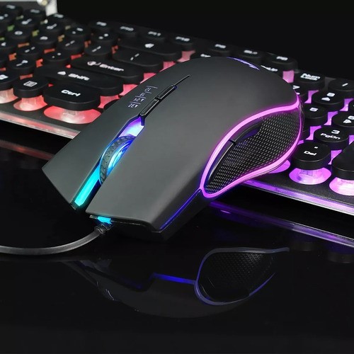 Mouse De Juego Rgb Mouse Gamer Alambrico Usb Dpi 3200 Negro