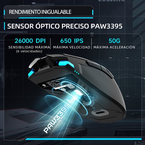 Mouse gamer de juego inalámbrico Machenike M7Pro blanco