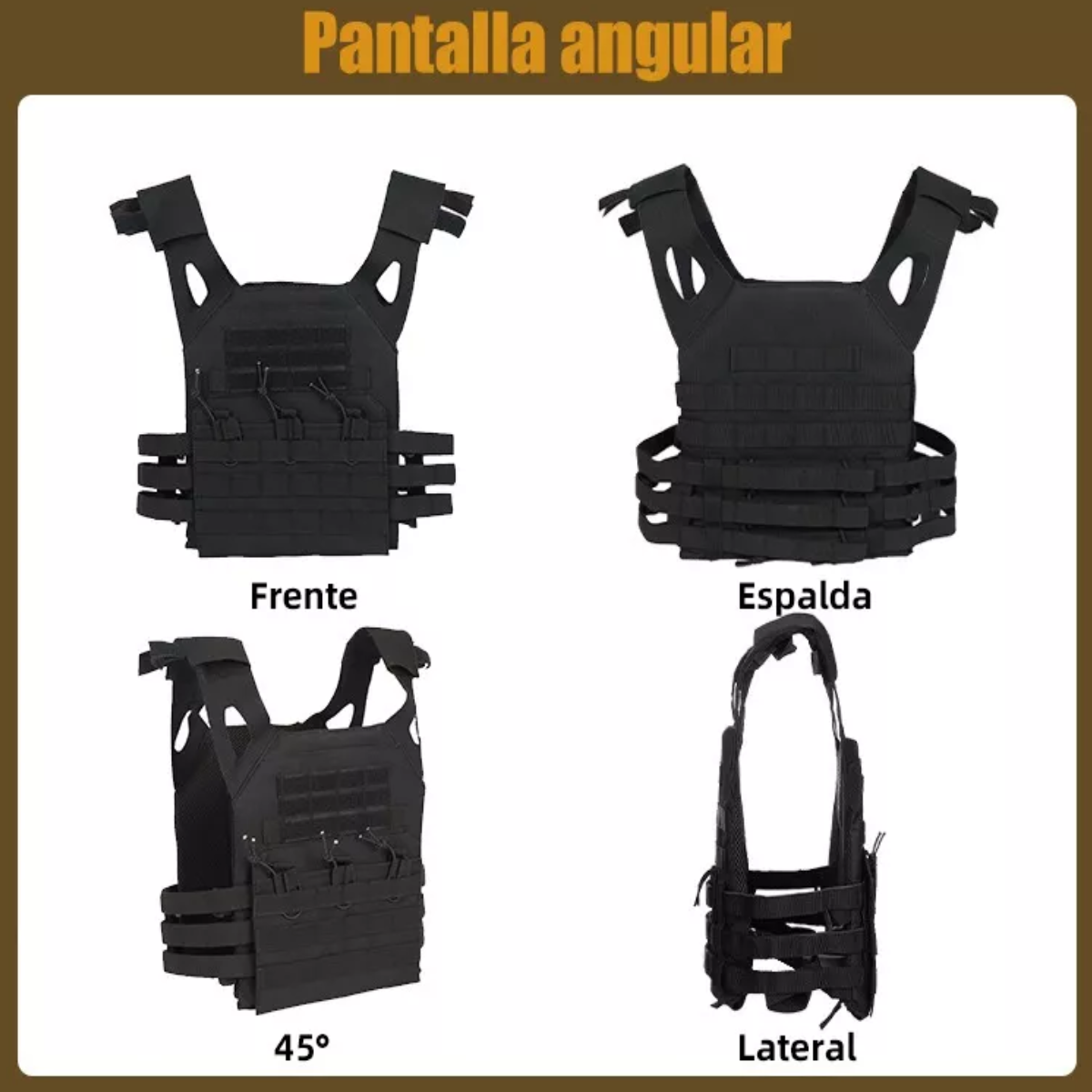Chaleco Tactico Militar Paintball Removibles Airsoft Bolsos.