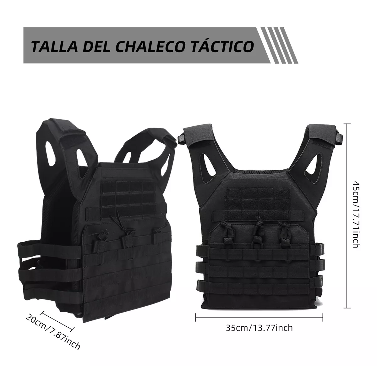 Chaleco Tactico Militar Paintball Removibles Airsoft Bolsos.