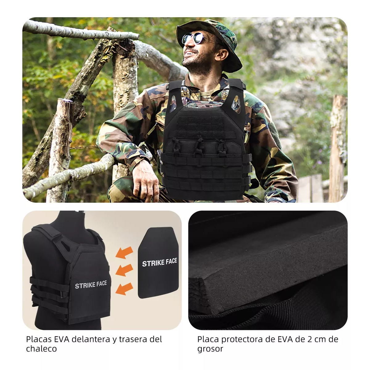 Chaleco Tactico Militar Paintball Removibles Airsoft Bolsos.