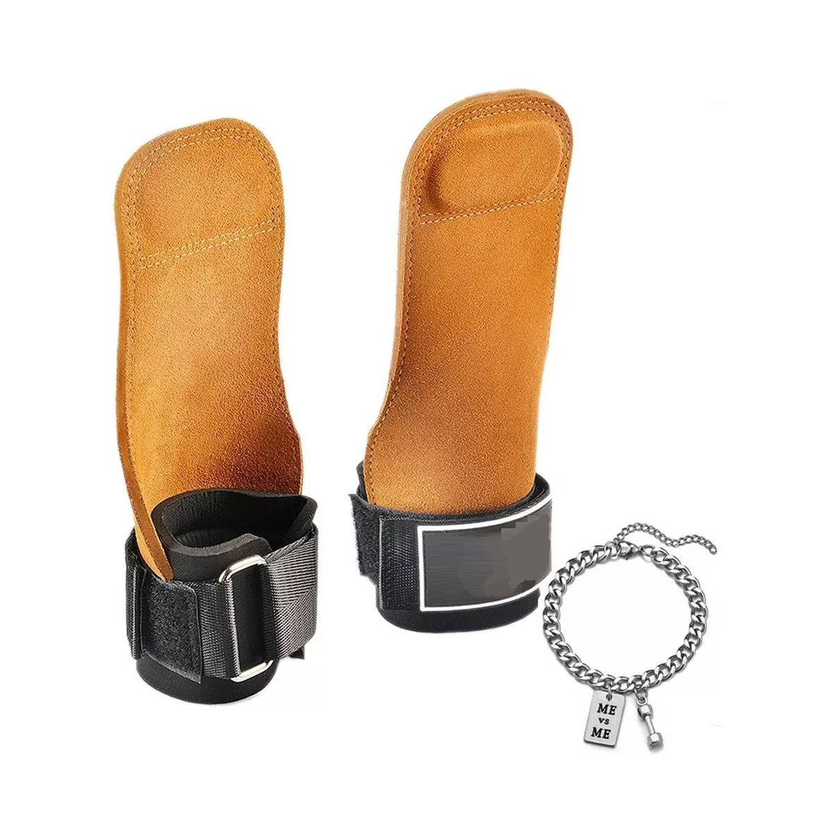 Straps Lifting Grip Piel Gym Muñequera Crossfit Pesas Fitnes Marron.