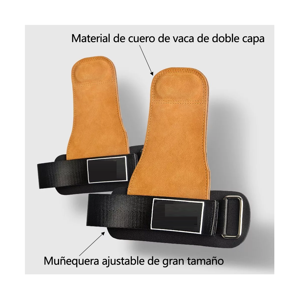 Straps Lifting Grip Piel Gym Muñequera Crossfit Pesas Fitnes Marron.