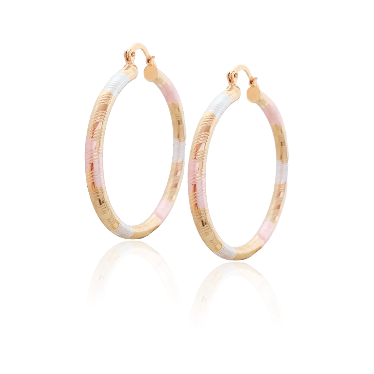 Arracadas De Oro 18k Laminado #654 De 3 Tonos Florentino.