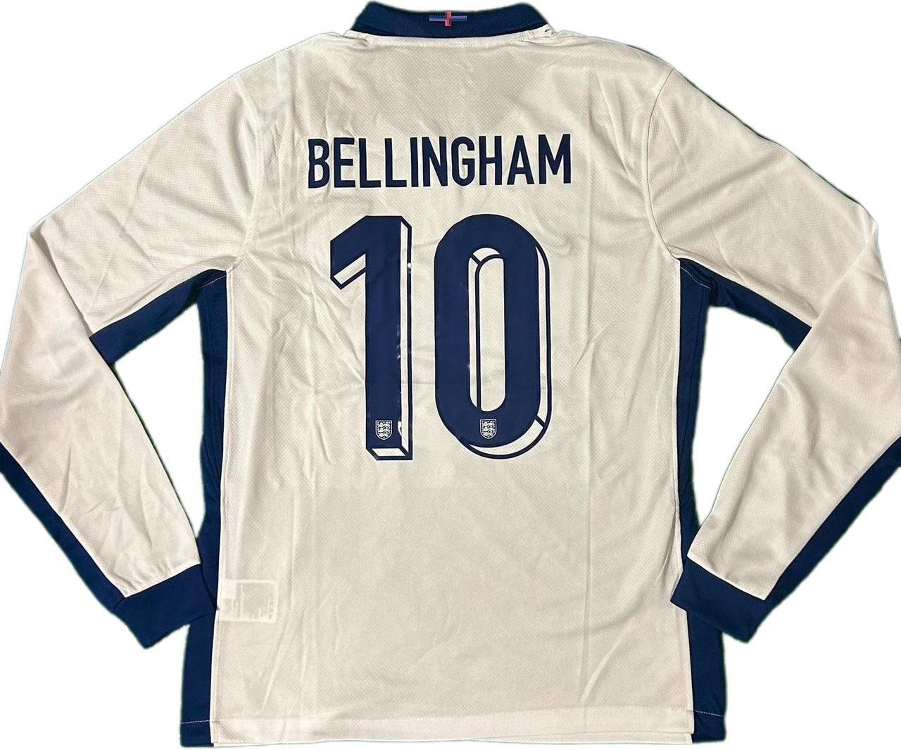 Nuevo! Jersey Inglaterra 2024/2025 Manga Larga Titular Local Blanca Bellingham 10 Talla XL.