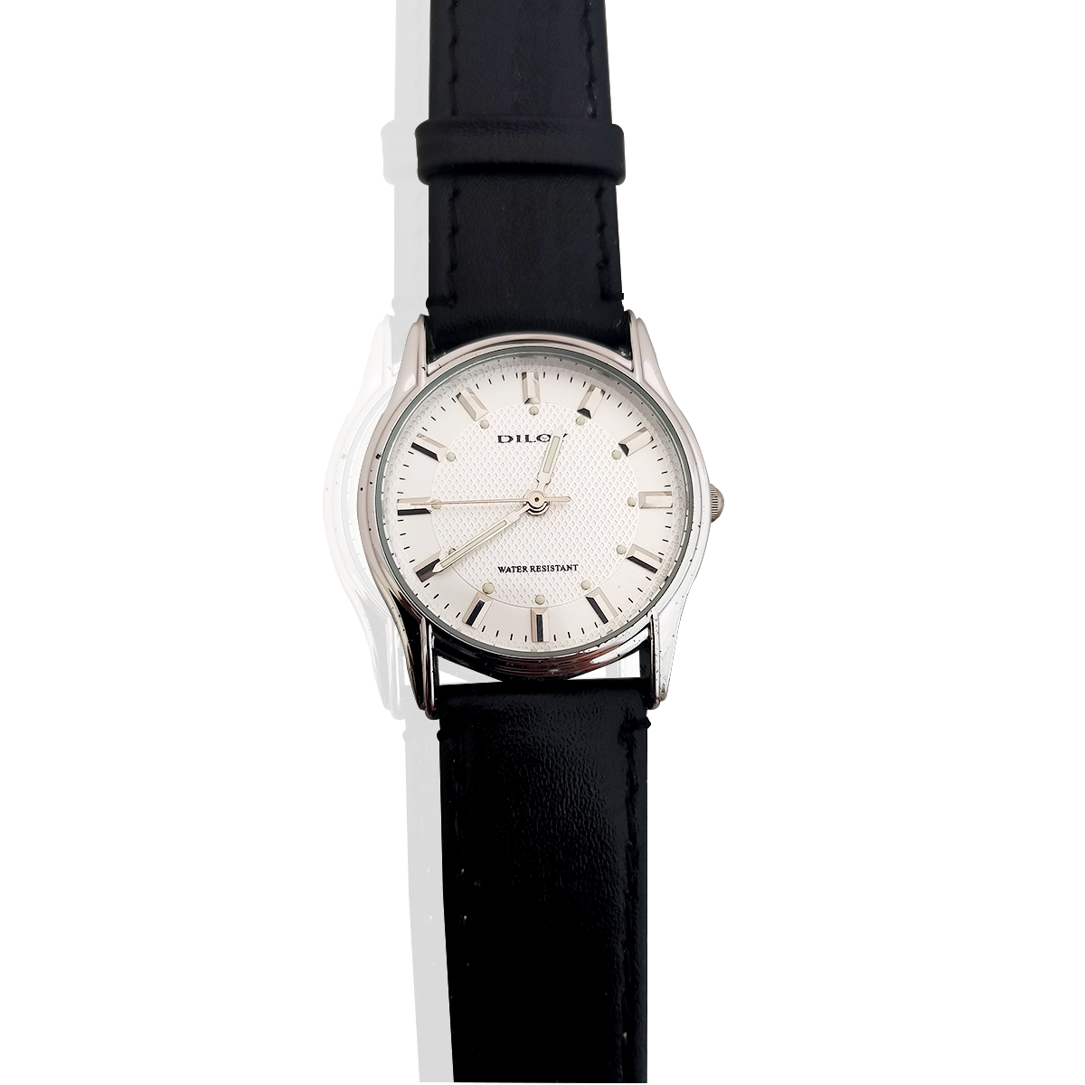 Reloj De Manecillas #05 Con Correa Negra De Piel Sintética.
