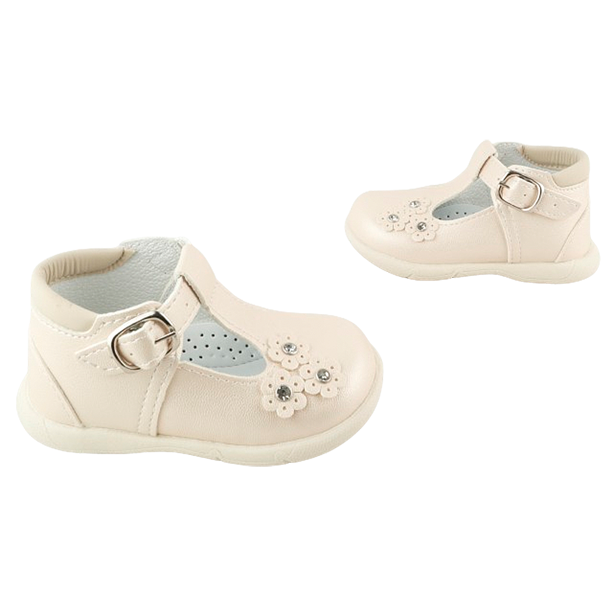 Zapato Niña Bebé Beige Bautizo Arco Ortopédico Cómodo 313-n