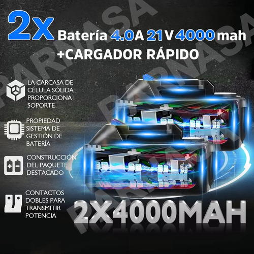 Rotomartillo Inalámbrico Taladro Sds-plus 2200w/2 Batería