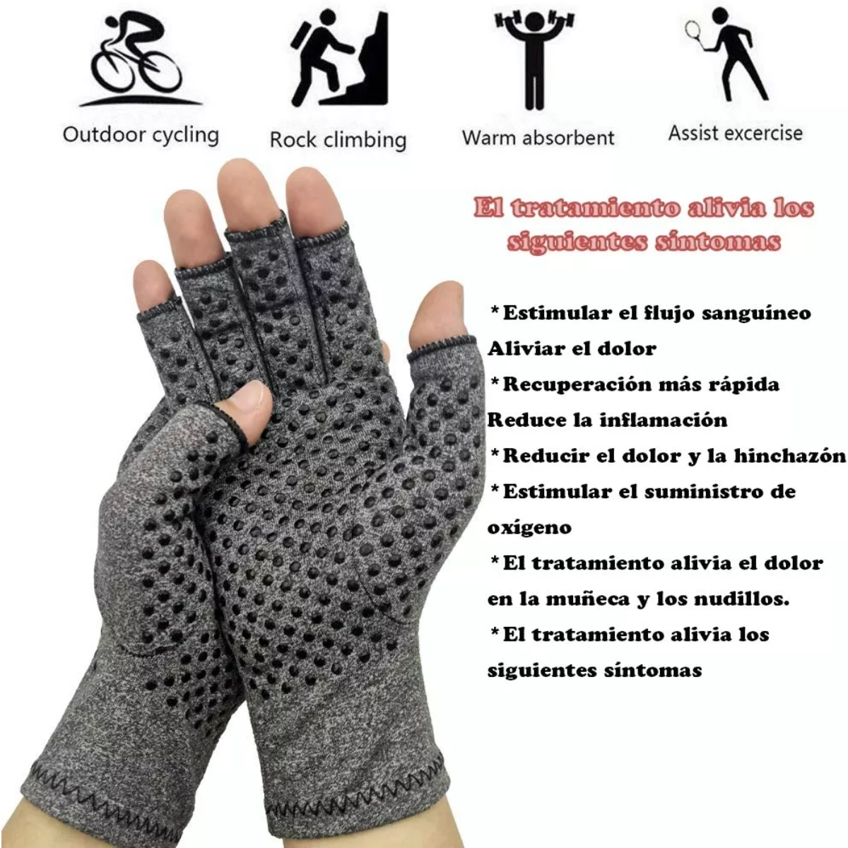 Guantes Artritis Reumatoide Térmicos Compresión Alivia Dolor Talla M.