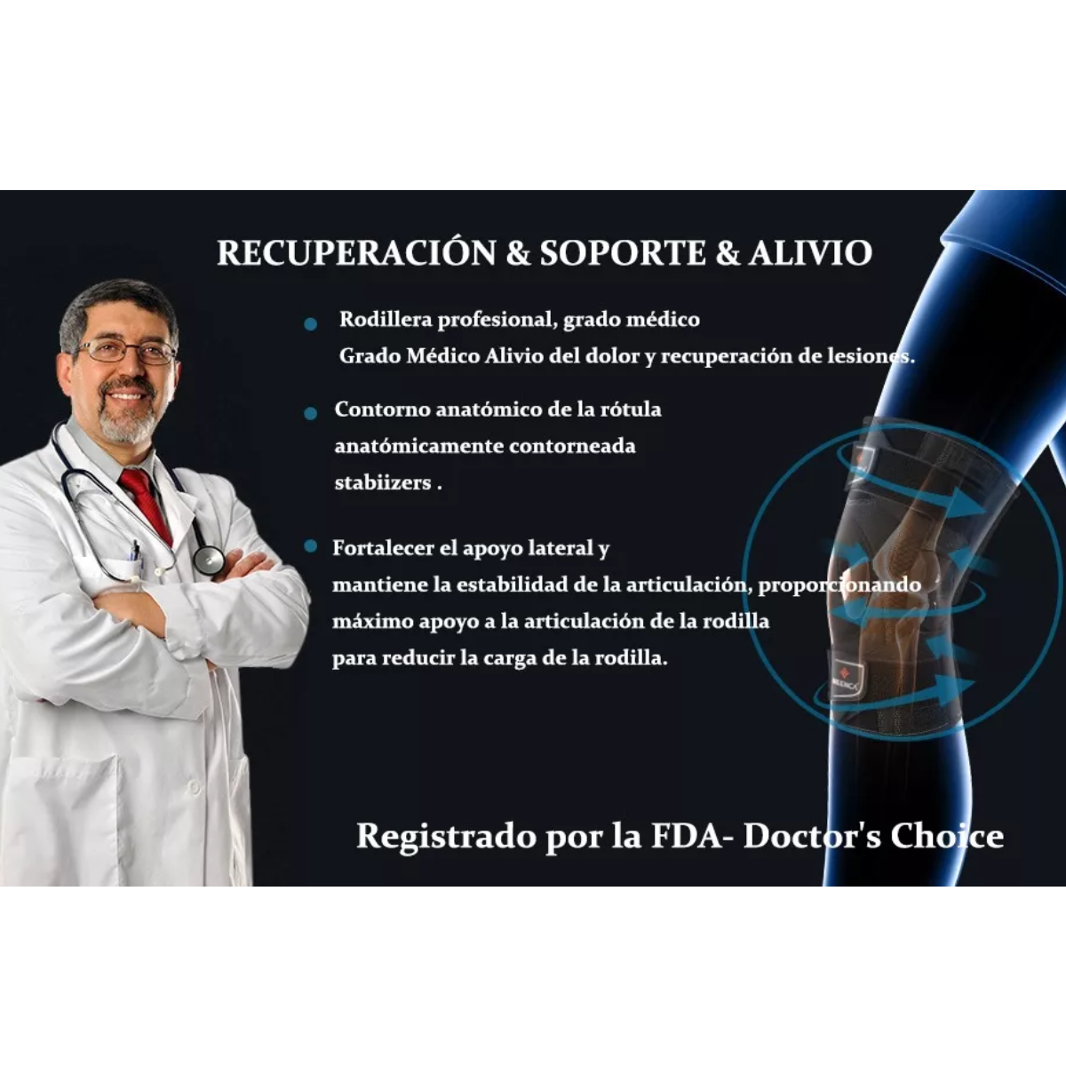 Rodillera Médica Para Recuperación De Lesiones Talla M.