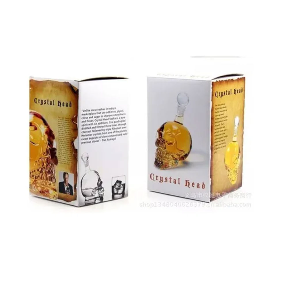 Recipiente de Cristal en Forma de Craneo Calavera 1L con Tapon.
