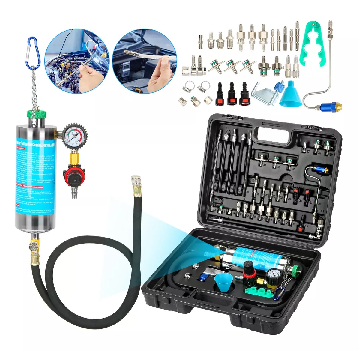 Limpiador De Inyectores De Boya Incluye Conector Kit 39 Pcs.