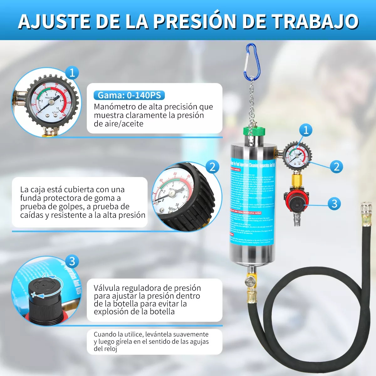 Limpiador De Inyectores De Boya Incluye Conector Kit 39 Pcs.