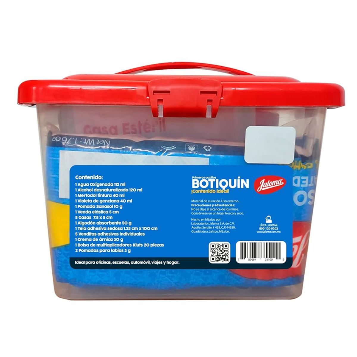 Botiquín de primeros Auxilios caja plástica.