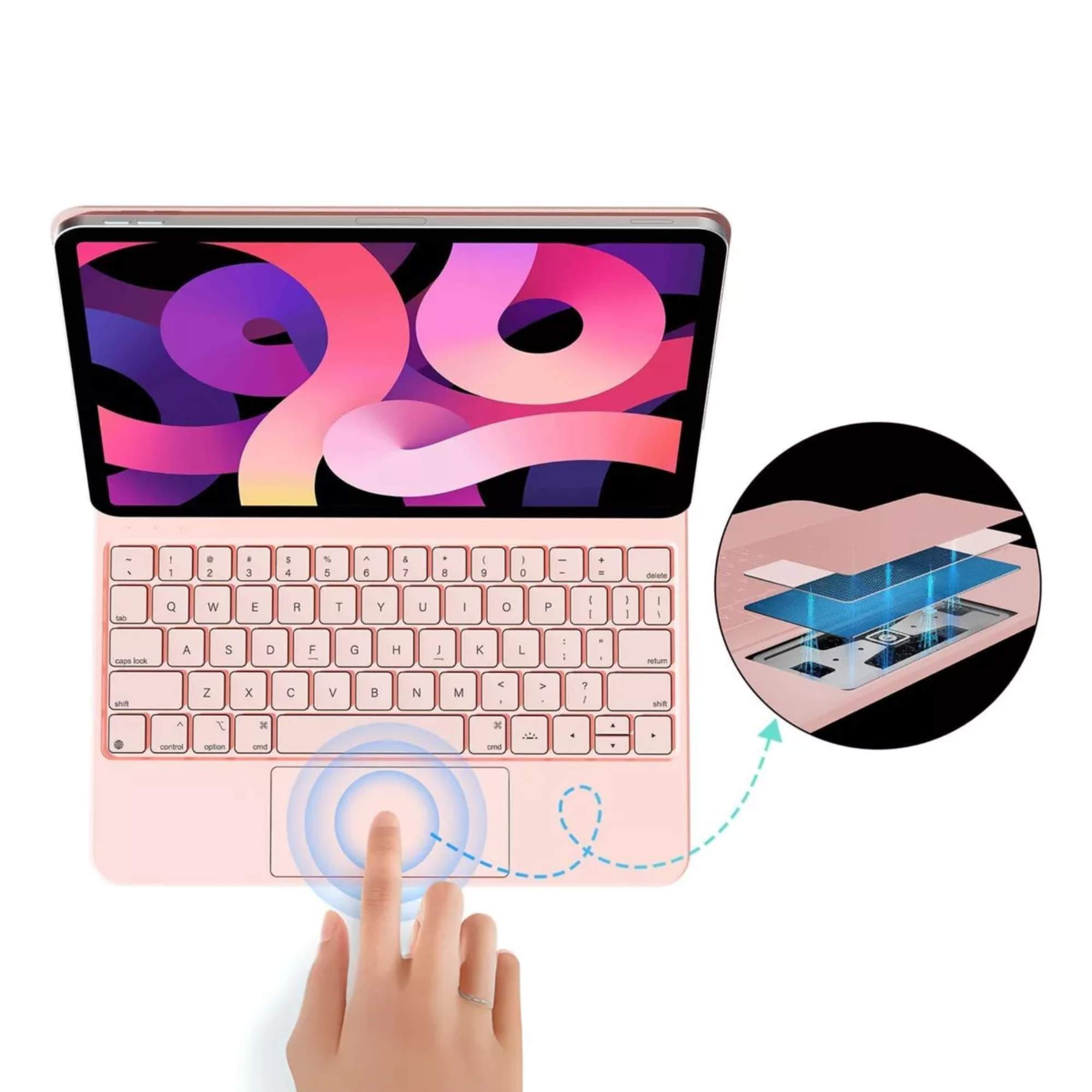 Teclado Magic Keyboard Para iPad Pro 11 iPad Air 4/5 10.9 Color Rosa
