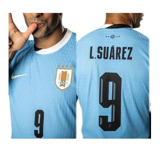 Nuevo! Jersey Uruguay 2024/2025 Titular Local Azul Luis Suarez 9 Talla L.
