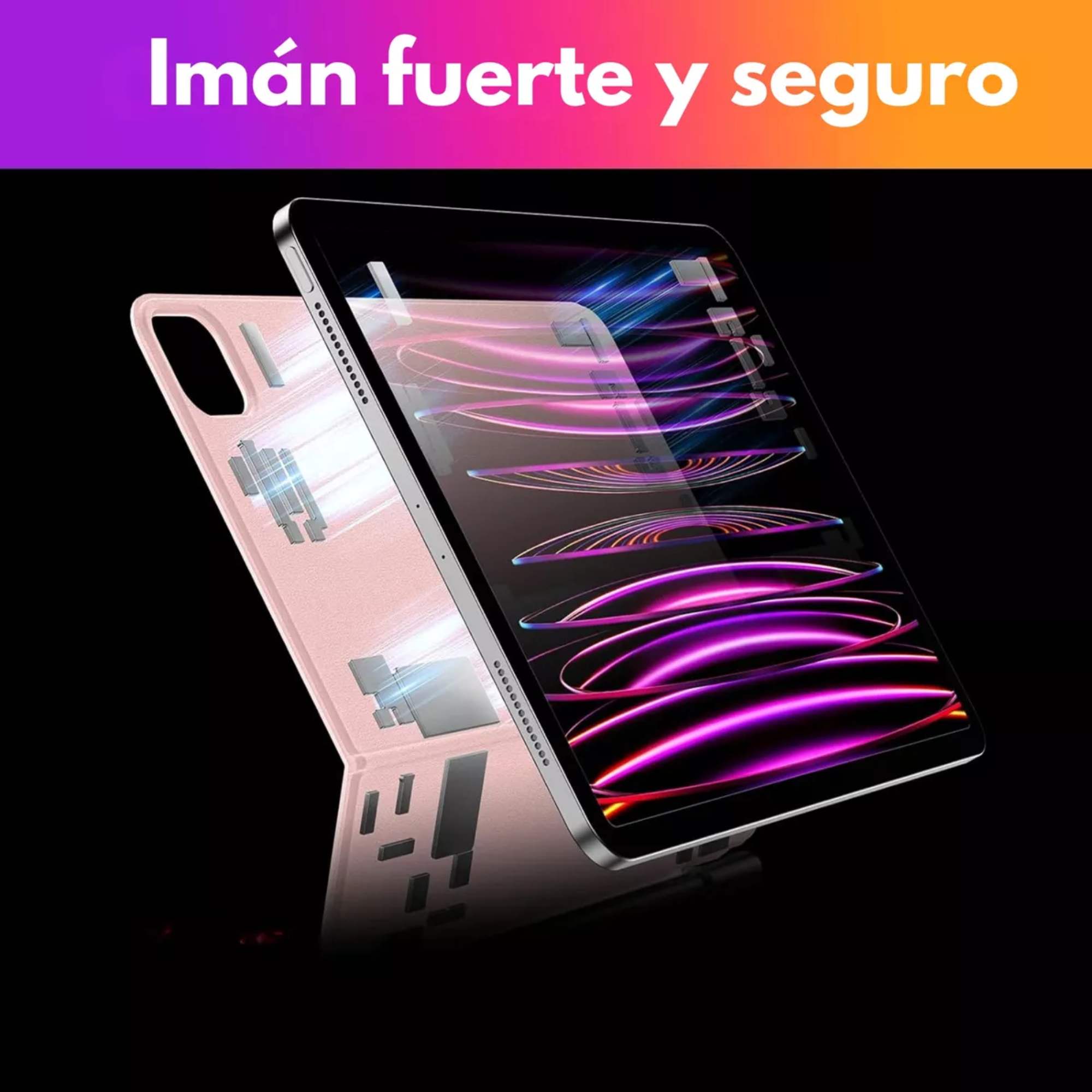 Funda Con Teclado Mágico Para iPad Pro 12.9 Magic Keyboard Color Rosa