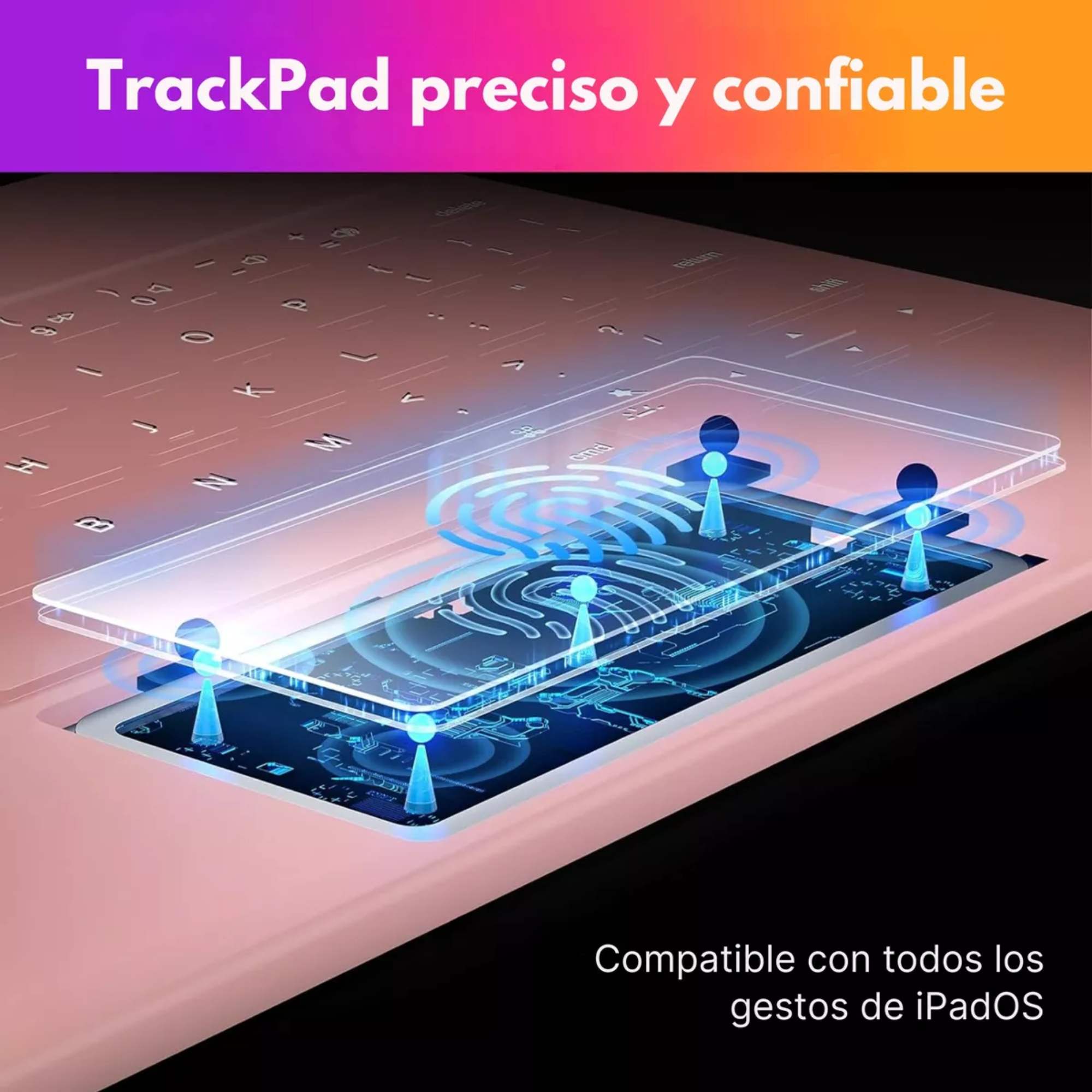 Funda Con Teclado Mágico Para iPad Pro 12.9 Magic Keyboard Color Rosa