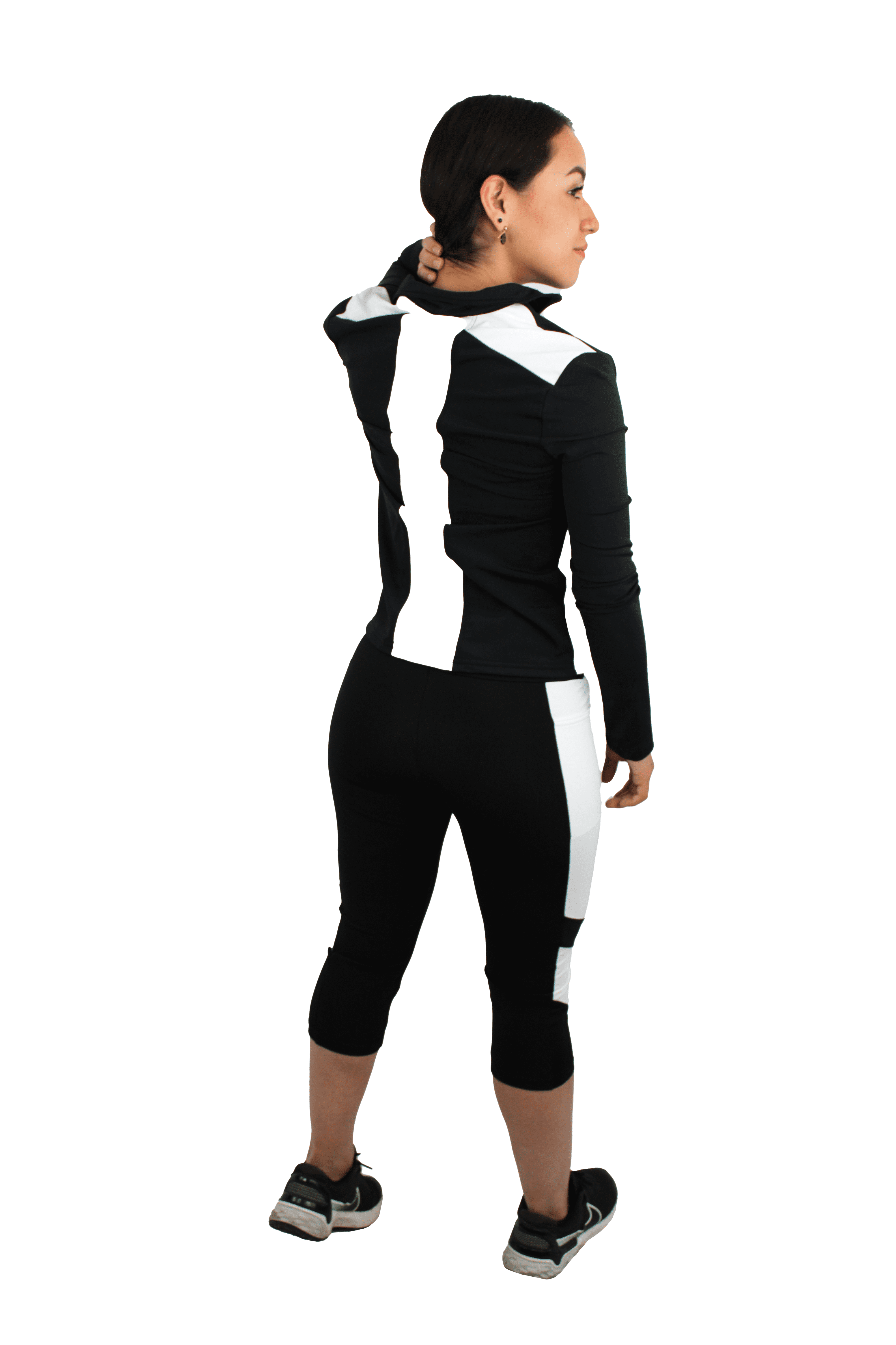 Biker negro con blanco para dama.