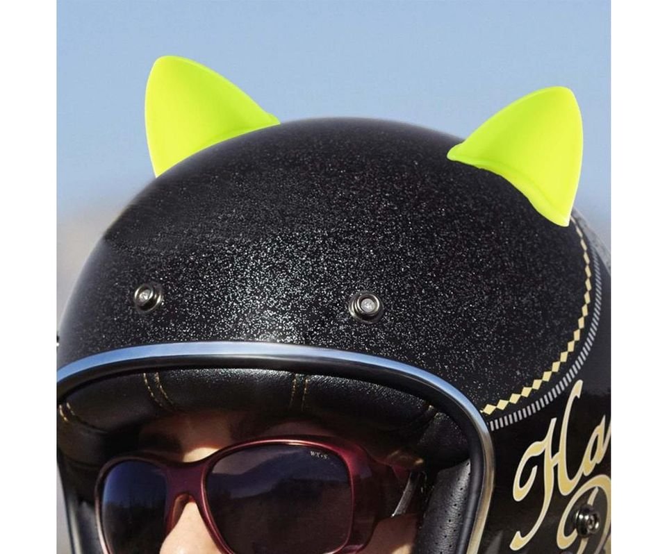 Adorno moto Decoración casco orejas gato motocicleta pegatinas accesorios rosa 2 pz contra agua.