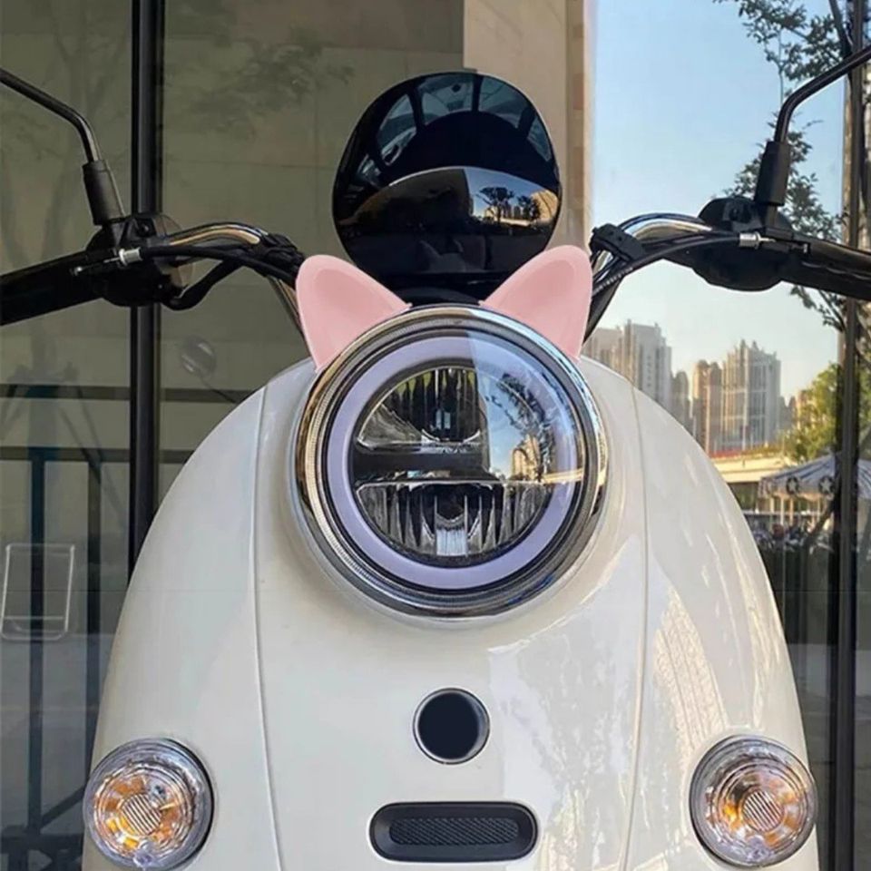 Adorno moto Decoración casco orejas gato motocicleta pegatinas accesorios rosa 2 pz contra agua.