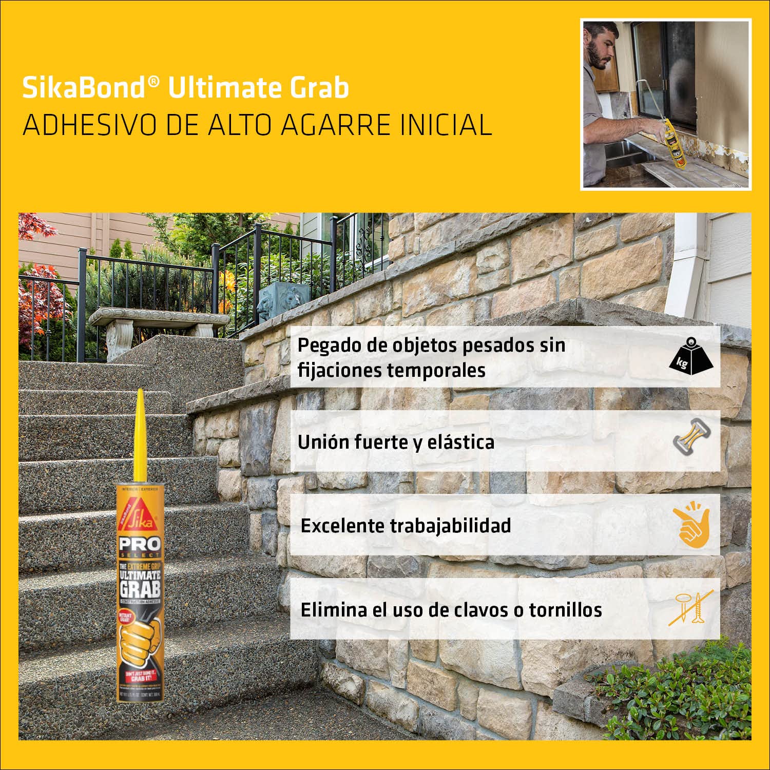 SikaBond Ultimate Grab 300ml gris 106403.