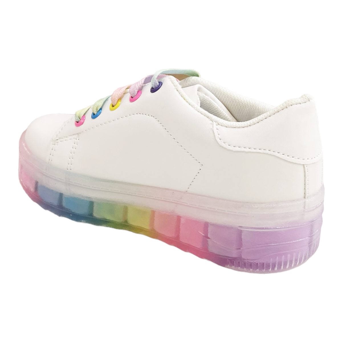 Tenis Blancos Niña Blasito Unicornio Suela Colores.