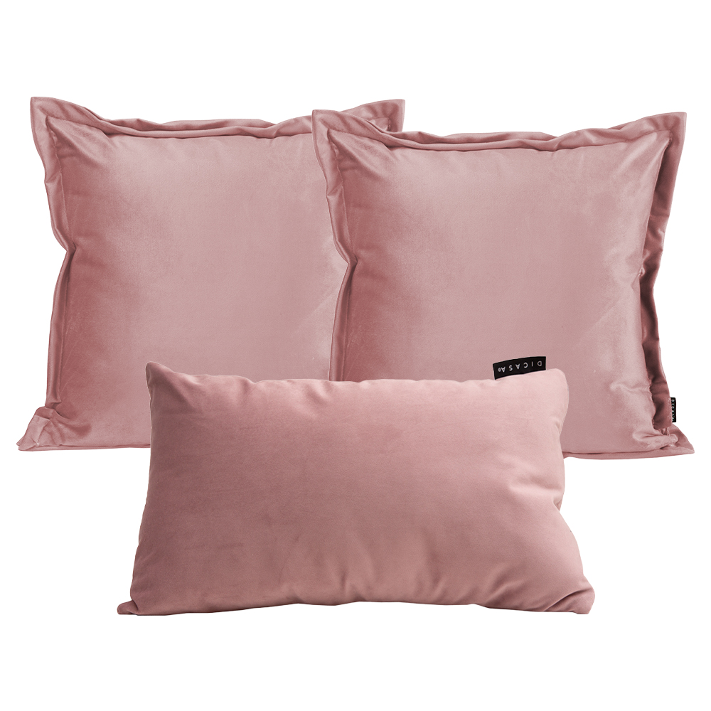 Set de 3 Cojines Decorativos Dicasa Dante Kappa y Delta Gante Palo de Rosa.