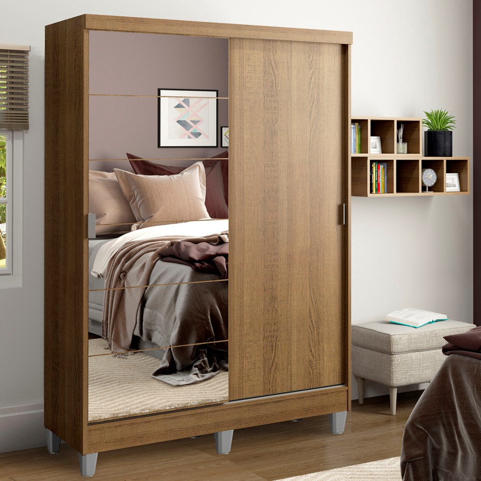 Ropero Closet Madesa Luke con 2 Puertas, 1 Espejo y Patas MM.