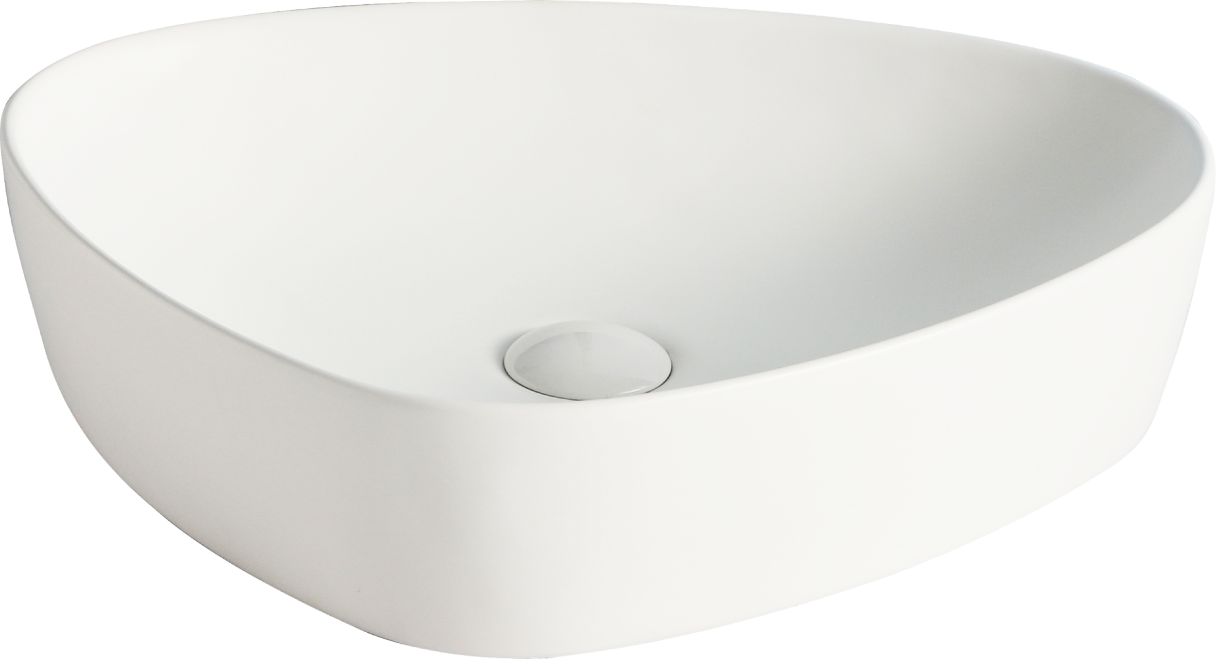 Lavabo Cerámico para Baño ARU, acabado blanco mate. De sobreponer, con diseño europeo ideal para todo tipo de baños. Dimensiones 50.0 x 40.5 x 12.0 cms. (base x altura x profundidad)