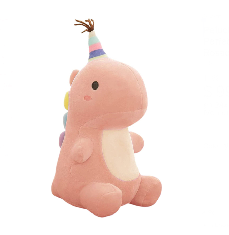 Peluche De Dinosaurio De 30 Cm Perfecto Para Regalar Color Rosado.