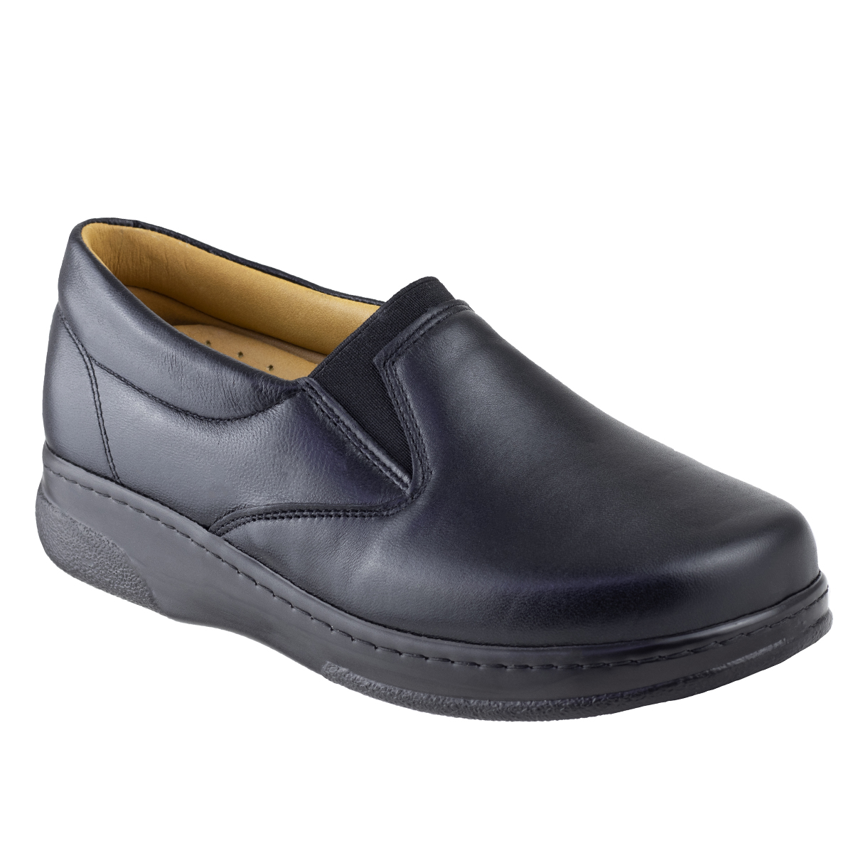 Zapato Mocasín Negro Acolchado Para Mujer Pie Diabético Terapie 106 Original.