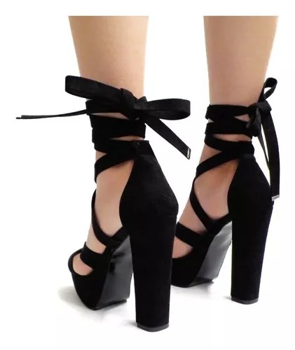 Tacones Dama Zapatillas Lazos Berry 7443.