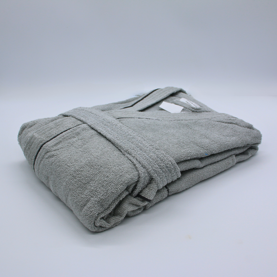 Bata De Baño Gris Premium 100% Algodón Super Absorbente.
