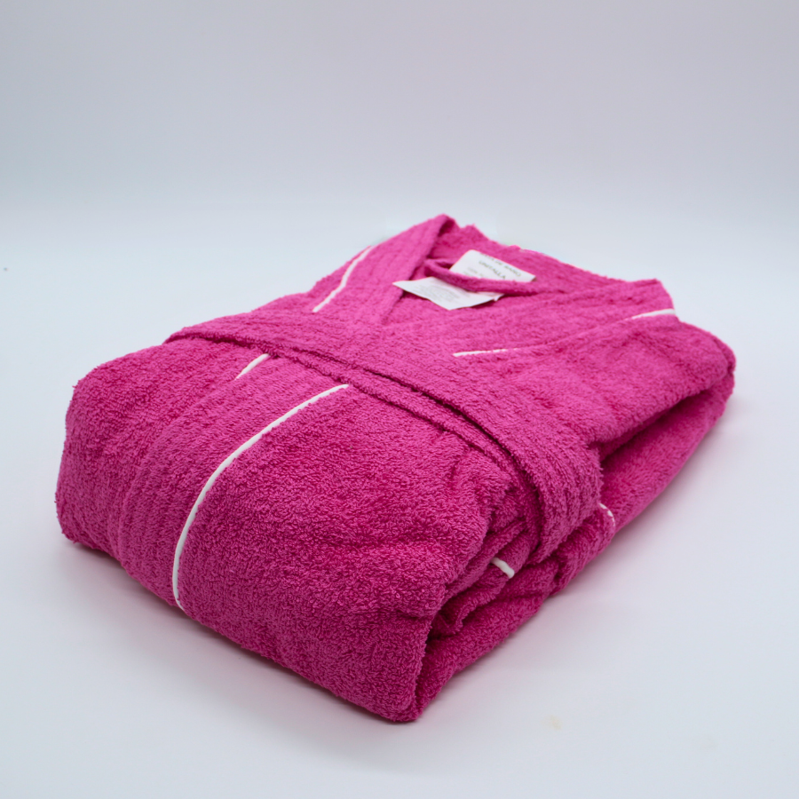 Bata De Baño Rosa Premium 100% Algodón Super Absorbente.