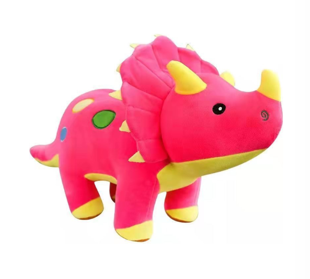 Peluche Gigante Triceratops Dinosaurios Juguetes De 60cm Rosa.