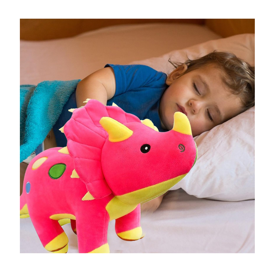 Peluche Gigante Triceratops Dinosaurios Juguetes De 60cm Rosa.