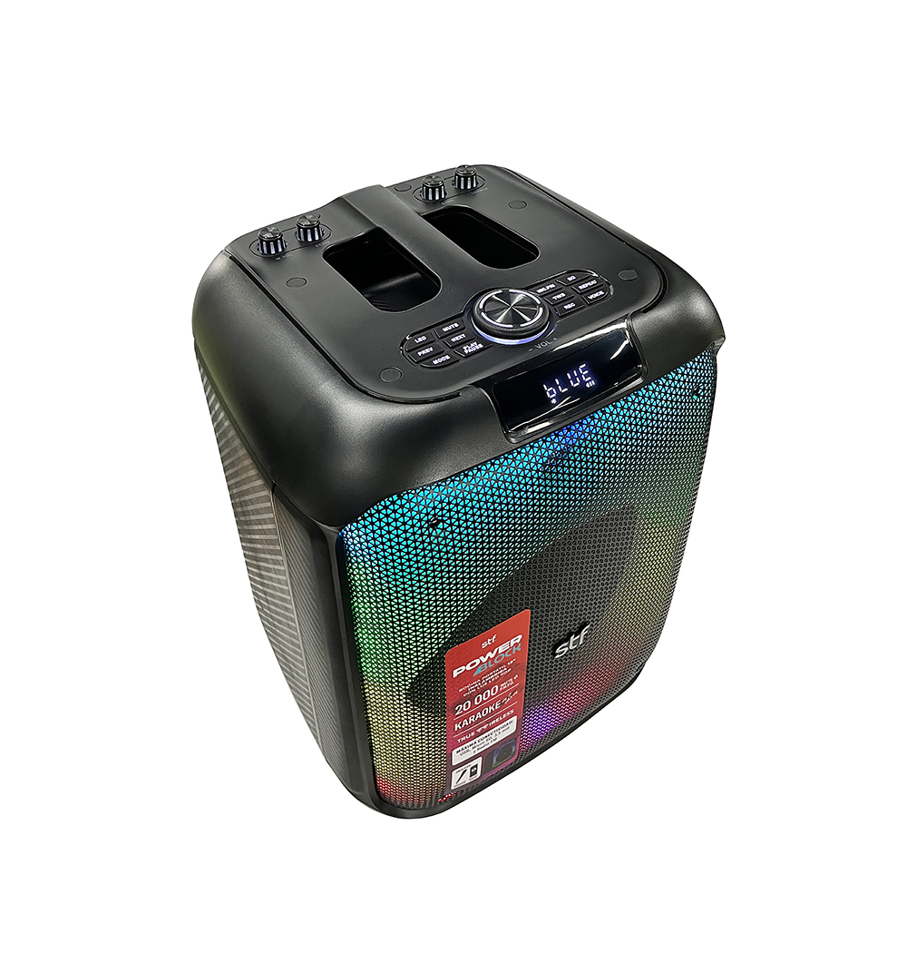 Bocina Inalámbrica portátil Power Block  Stf 12" pulgadas con luz LED.