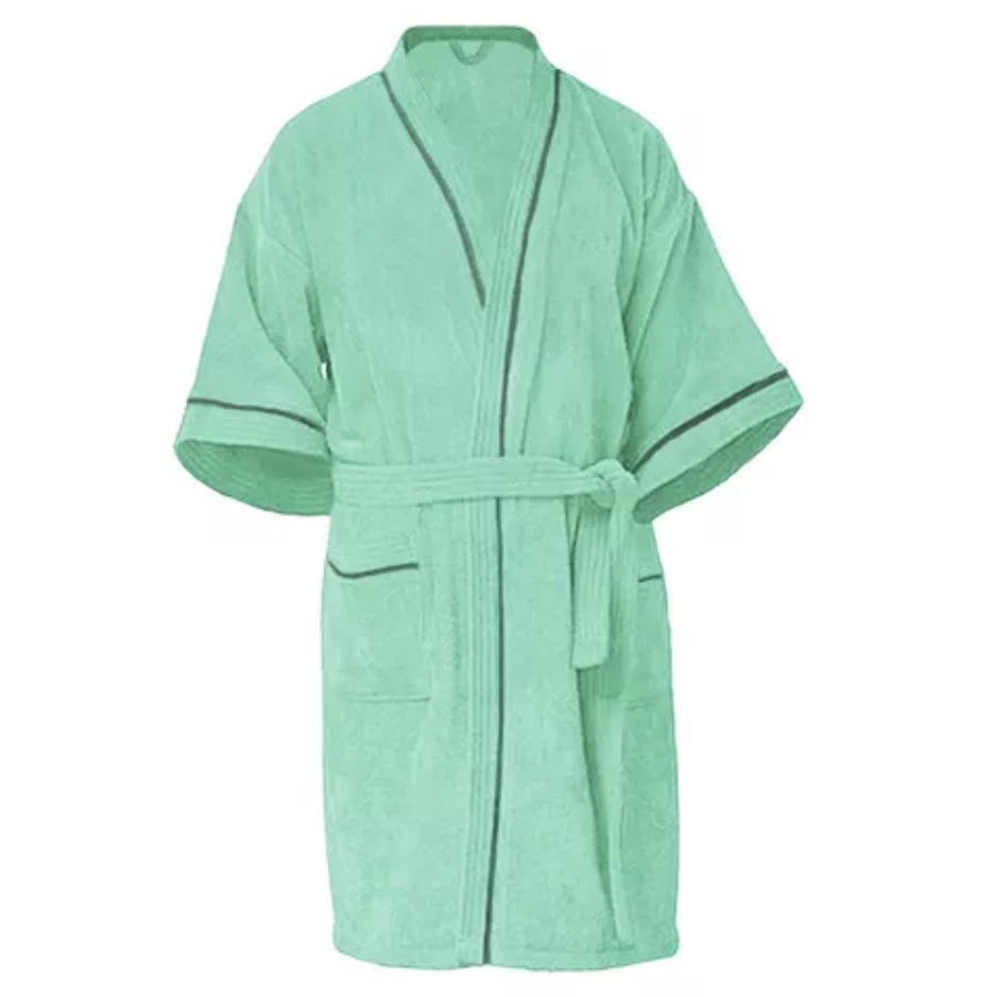 Bata De Baño Verde Menta Premium 100% Algodón Super Absorbente.