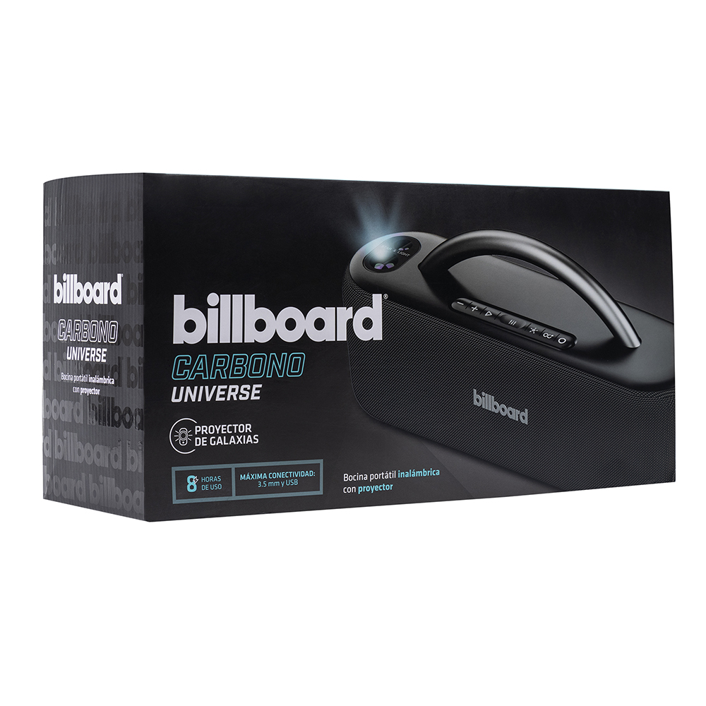 Bocina Inalámbrica Carbono Universe Billboard 2.5"x2 Con Proyector 