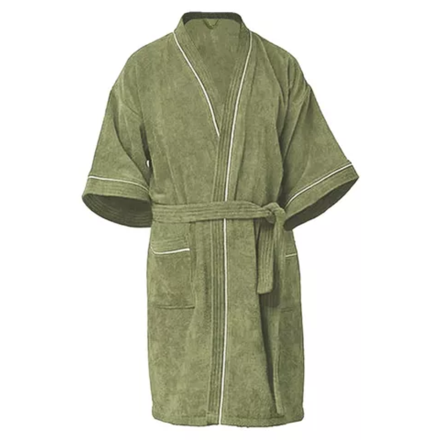 Bata De Baño Verde Olivo Premium 100% Algodón Super Absorbente.