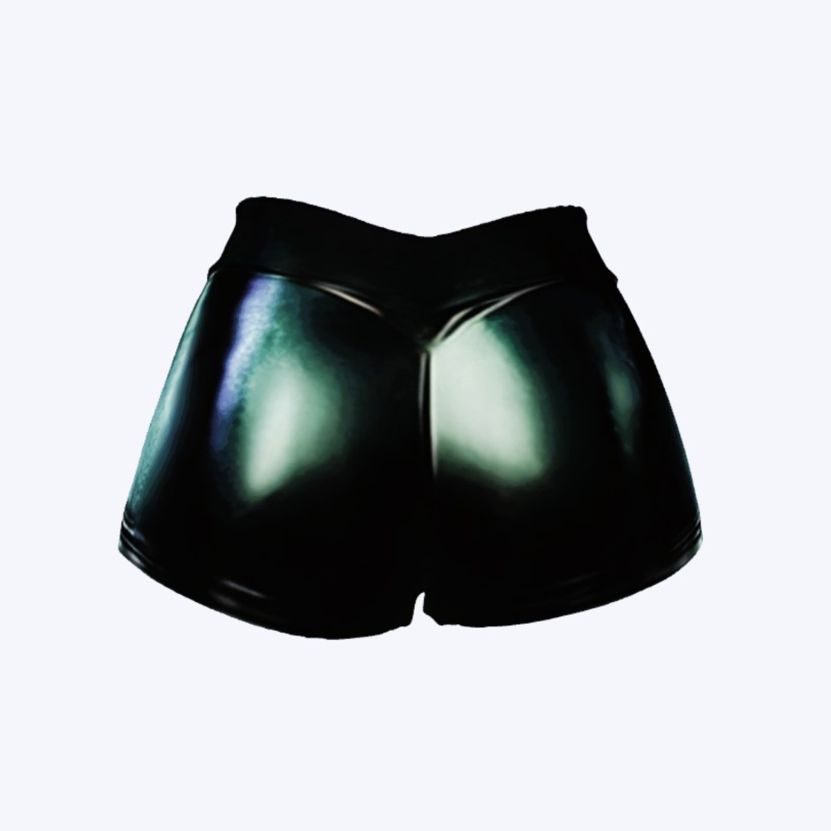 SHORT CORTO MUJER VINIL METALICO NEGRO.