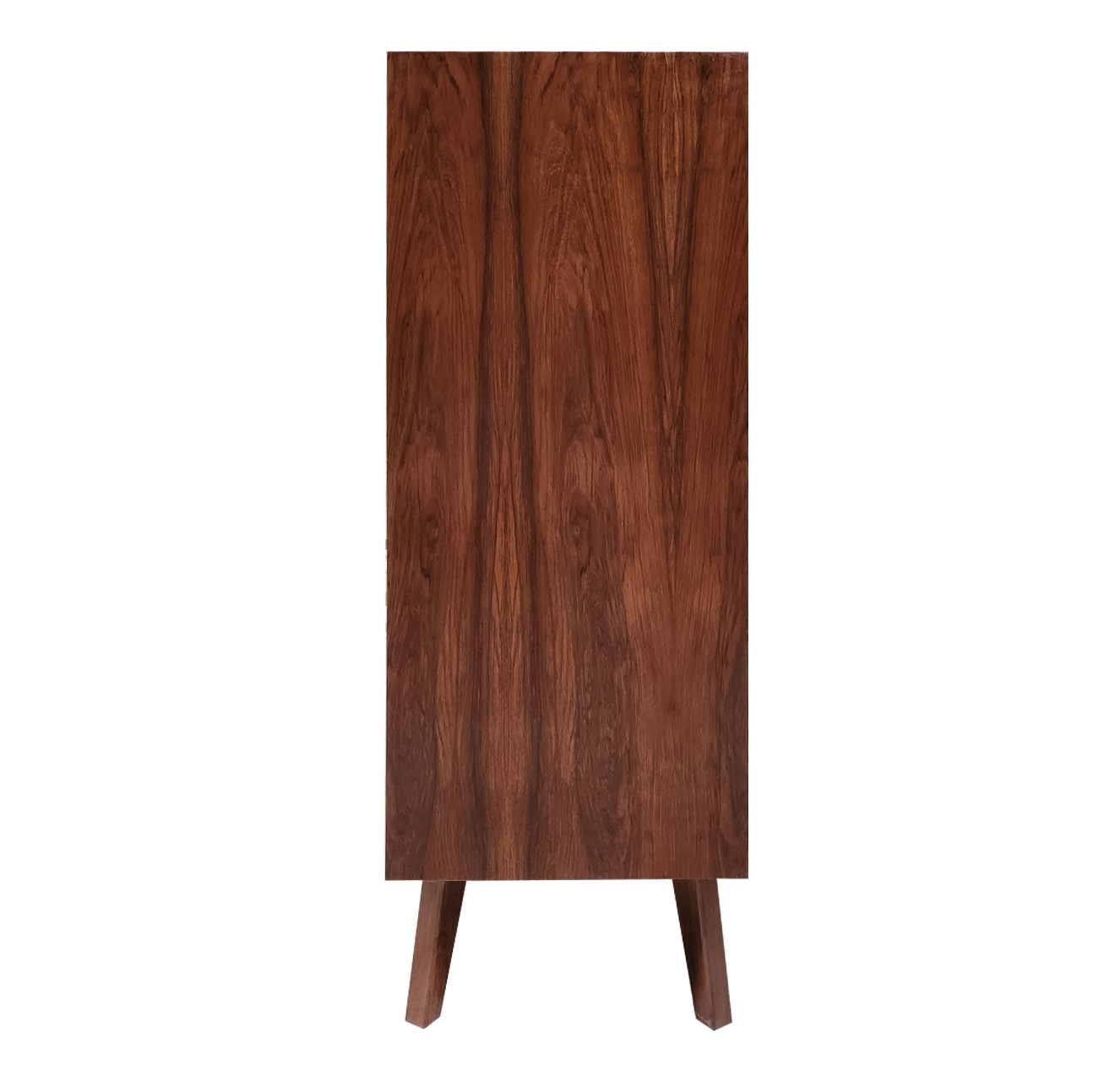 Cajonera cómoda con chapa de madera natural con 5 cajones estilo retro.