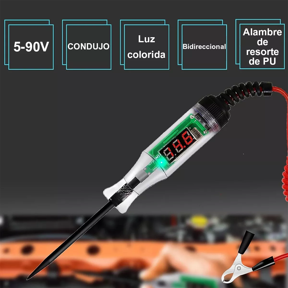Pluma Prueba Circuito Automotriz 5-90v Tensión Bidireccional.