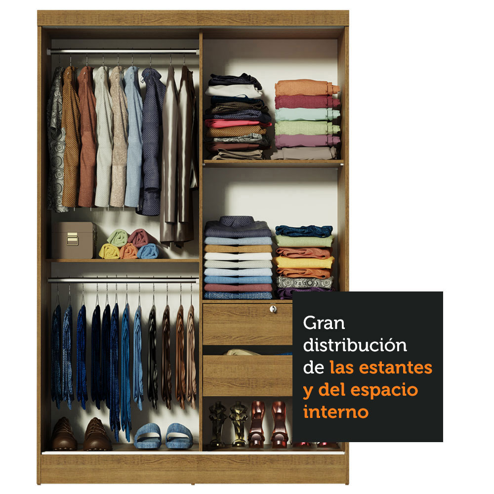 Ropero Closet Madesa Luke 2 Puertas con Cajón con llave MM