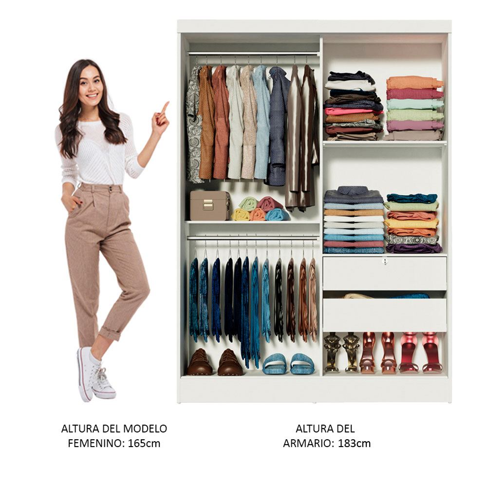 Closet Luke Madesa con 2 Puertas y 2 Espejos BB.