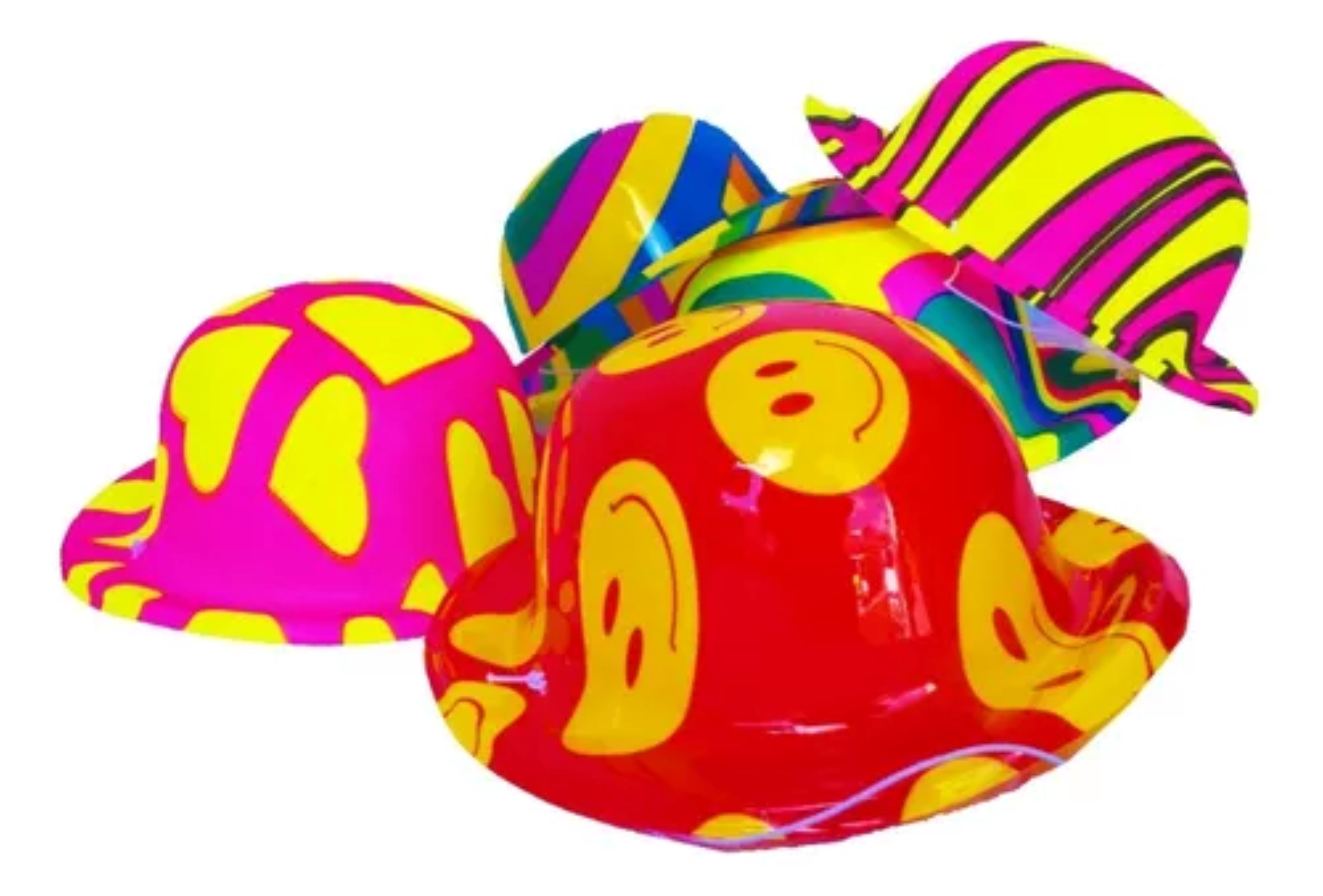 50 Sombrero Bombin Neón Fiesta Boda Evento Batucada Plastico.