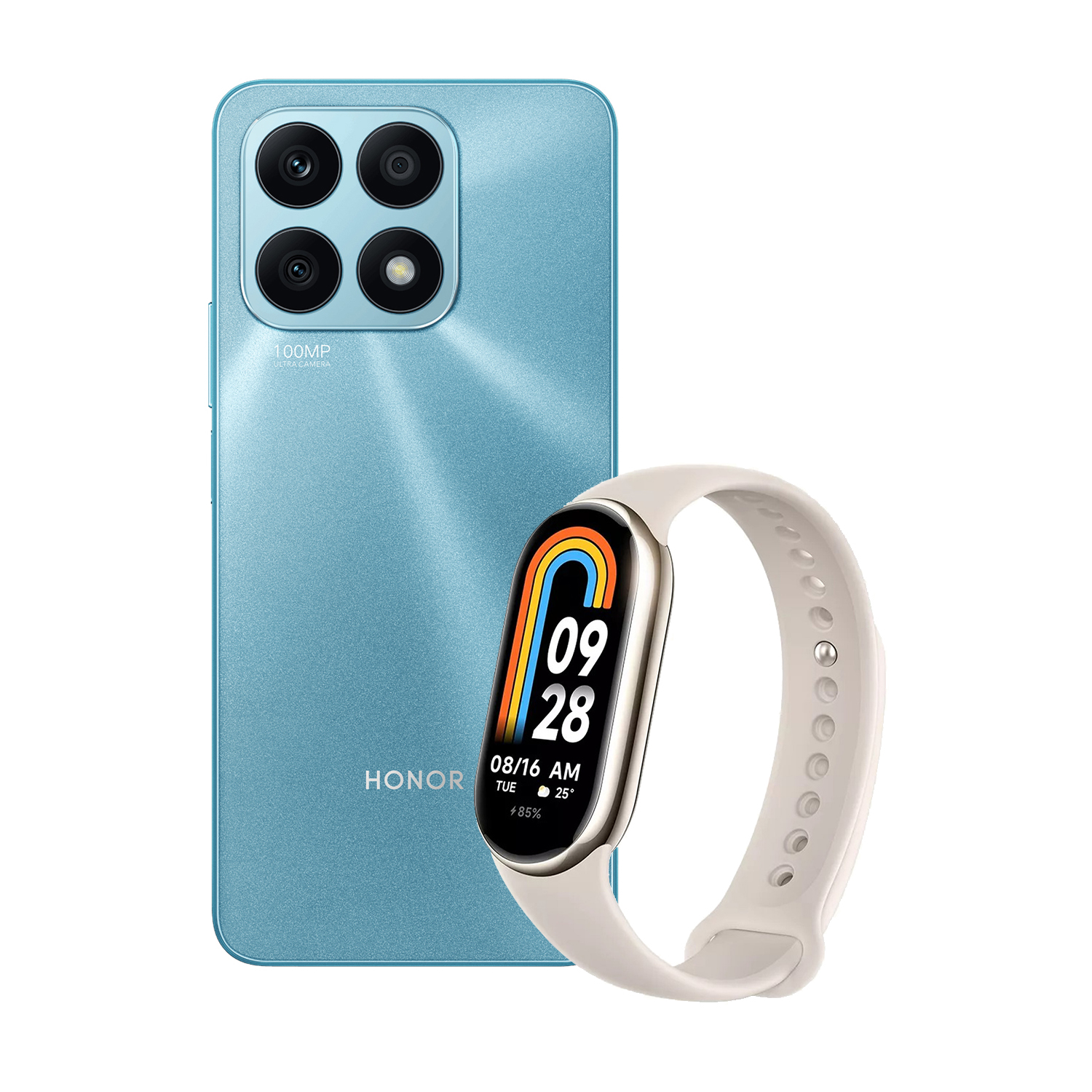 Honor X8A 8Gb 128Gb Azul Más Xiaomi Smart Band 8 Dorado