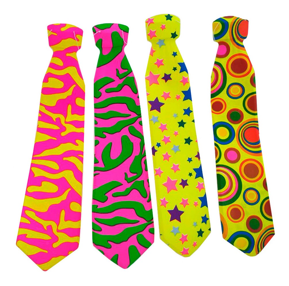60 Corbata Colores Neón Glow Boda Xv Fiesta Plastico.